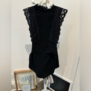 Black romper with lace